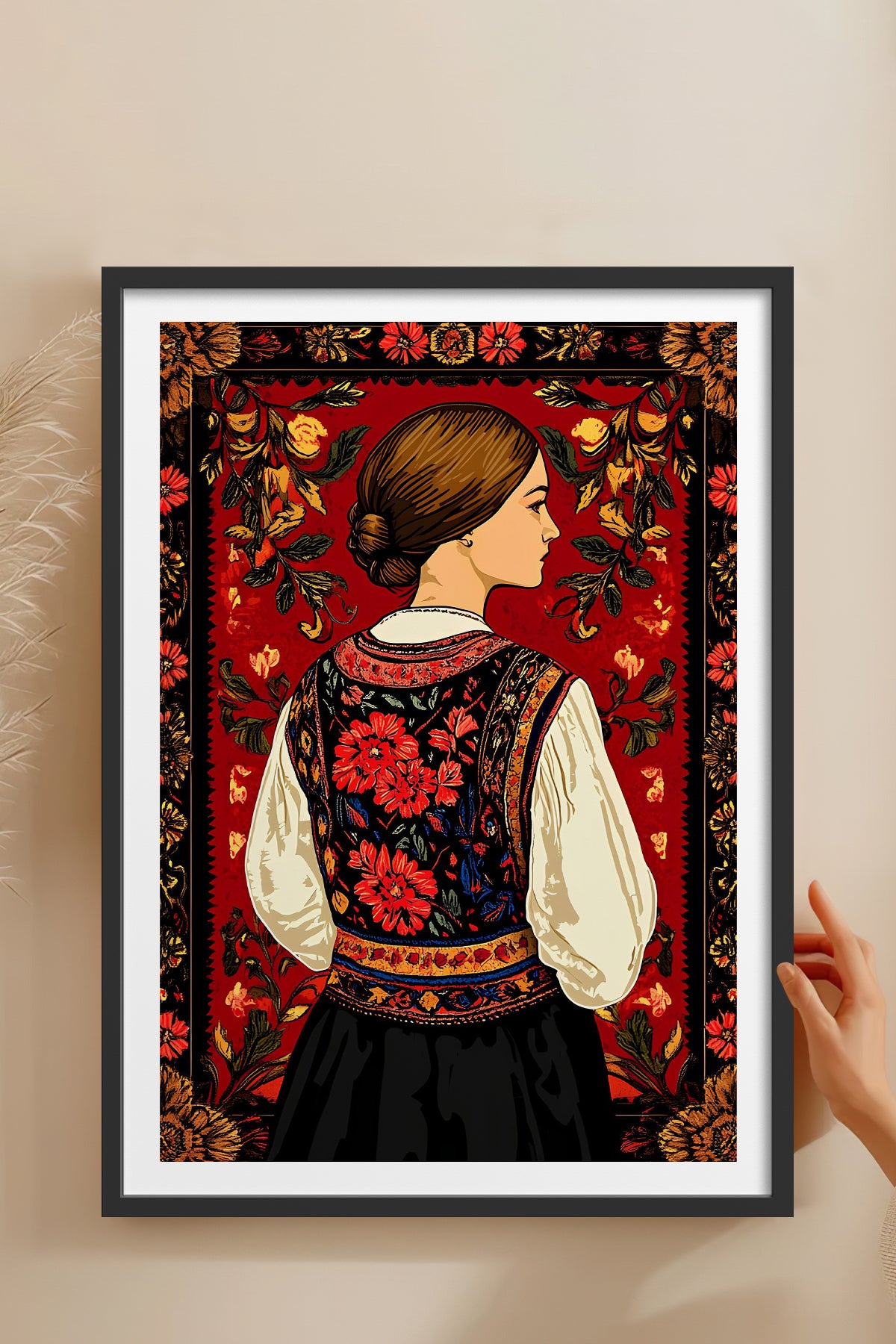 HOMEPACK Ahşap Çerçeveli Tablo Çerçeveli Poster Sanatsal Modern Duvar Dekoru TK-786