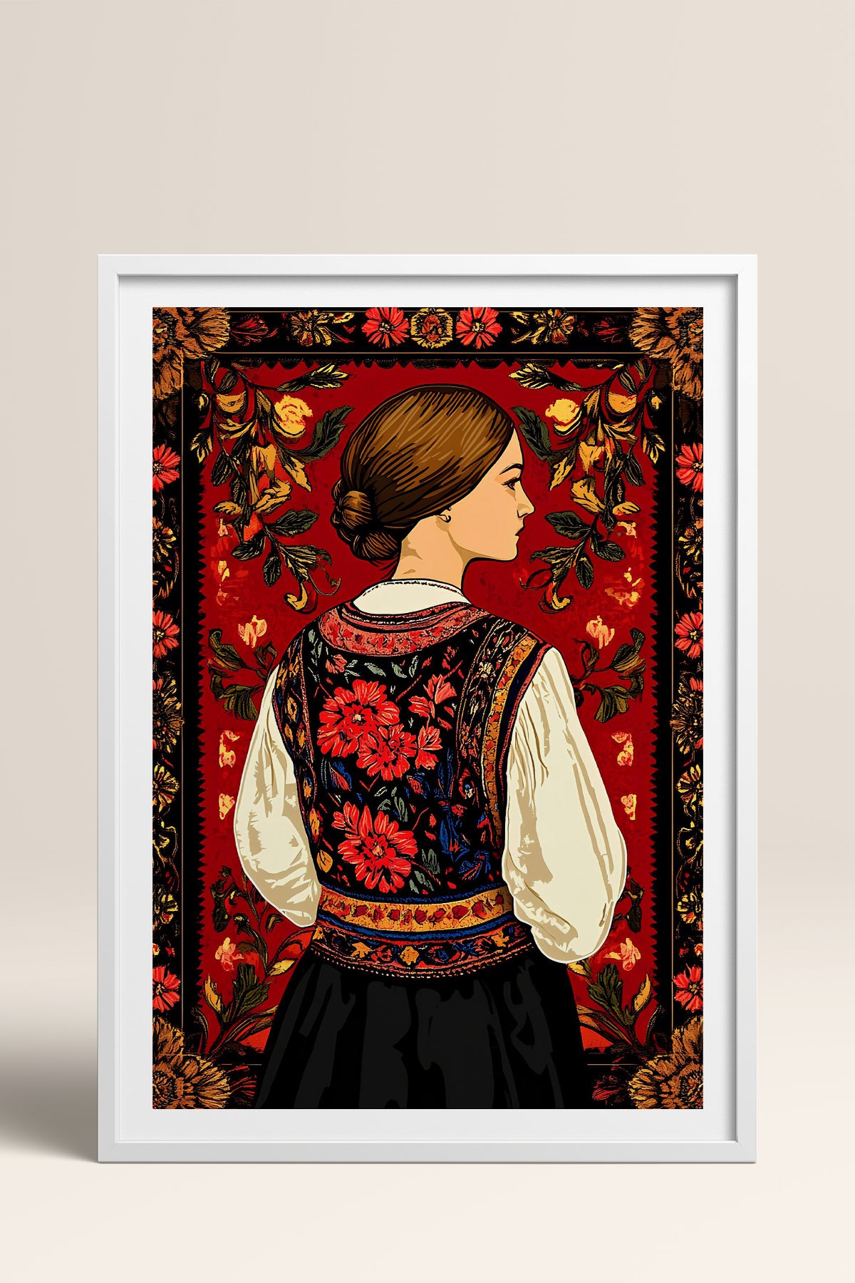 HOMEPACK Ahşap Çerçeveli Tablo Çerçeveli Poster Sanatsal Modern Duvar Dekoru TK-786