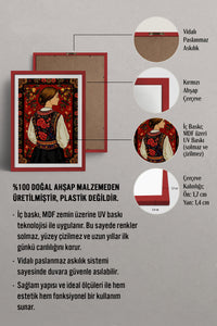 HOMEPACK Ahşap Çerçeveli Tablo Çerçeveli Poster Sanatsal Modern Duvar Dekoru TK-786
