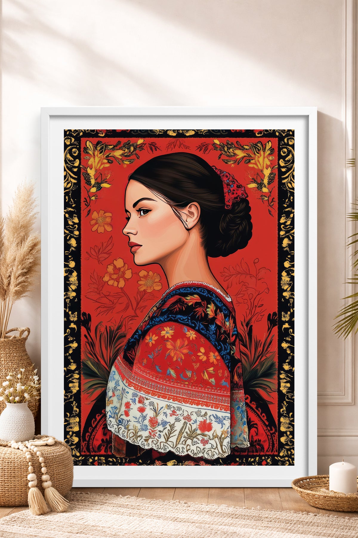 HOMEPACK Ahşap Çerçeveli Tablo Çerçeveli Poster Sanatsal Modern Duvar Dekoru TK-787