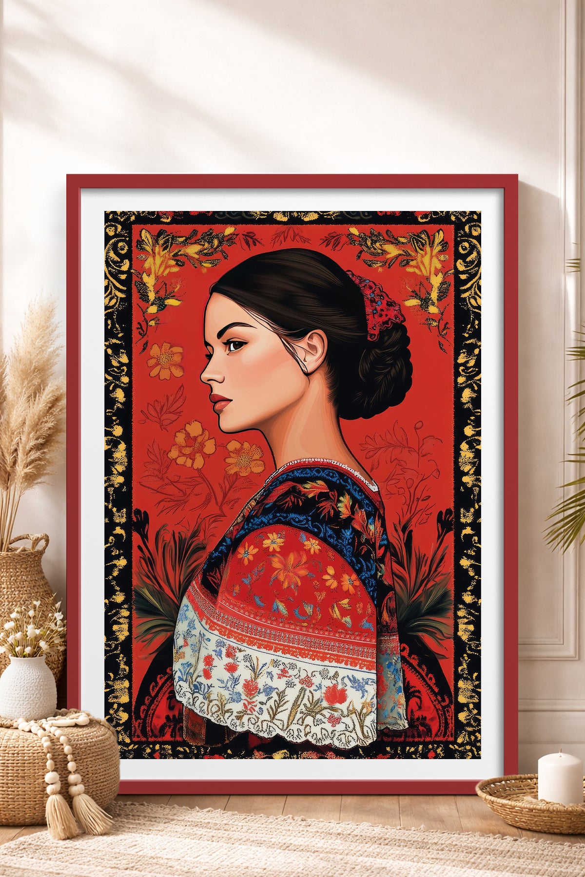 HOMEPACK Ahşap Çerçeveli Tablo Çerçeveli Poster Sanatsal Modern Duvar Dekoru TK-787