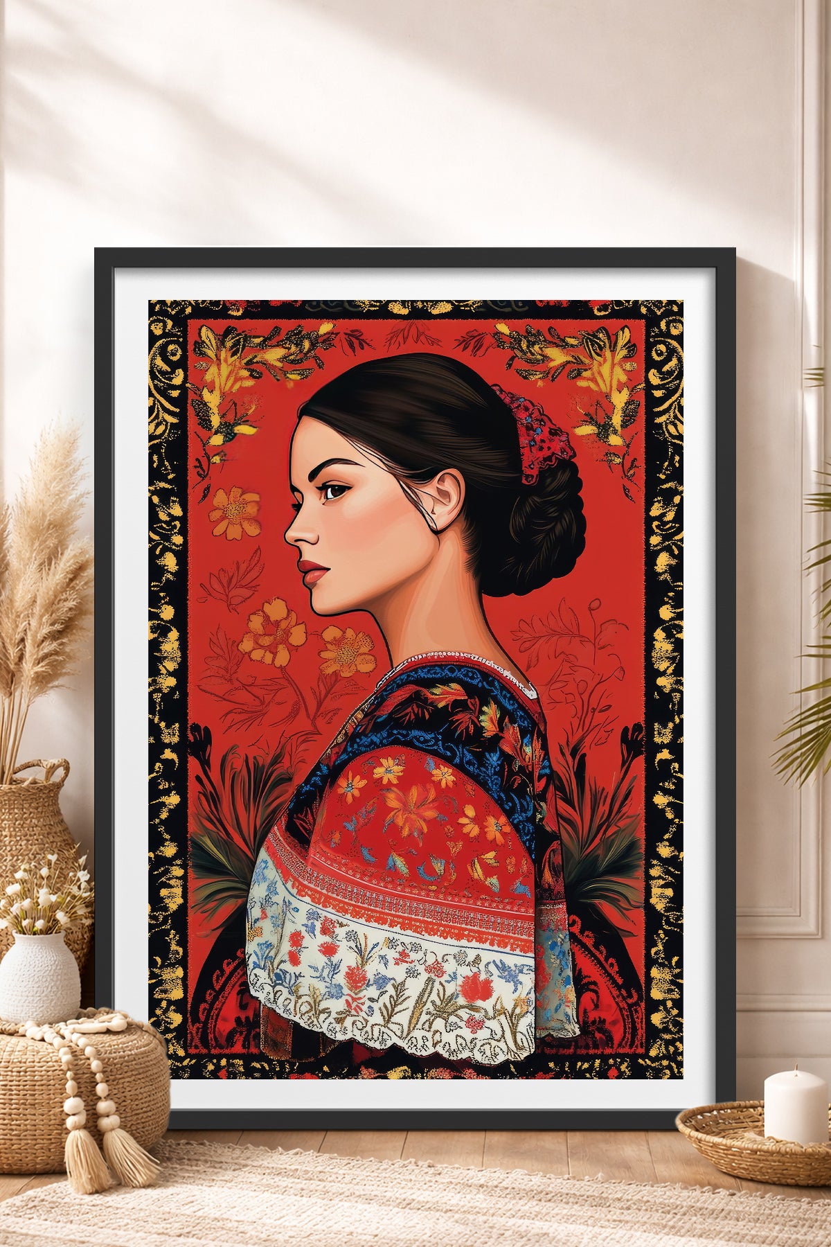 HOMEPACK Ahşap Çerçeveli Tablo Çerçeveli Poster Sanatsal Modern Duvar Dekoru TK-787