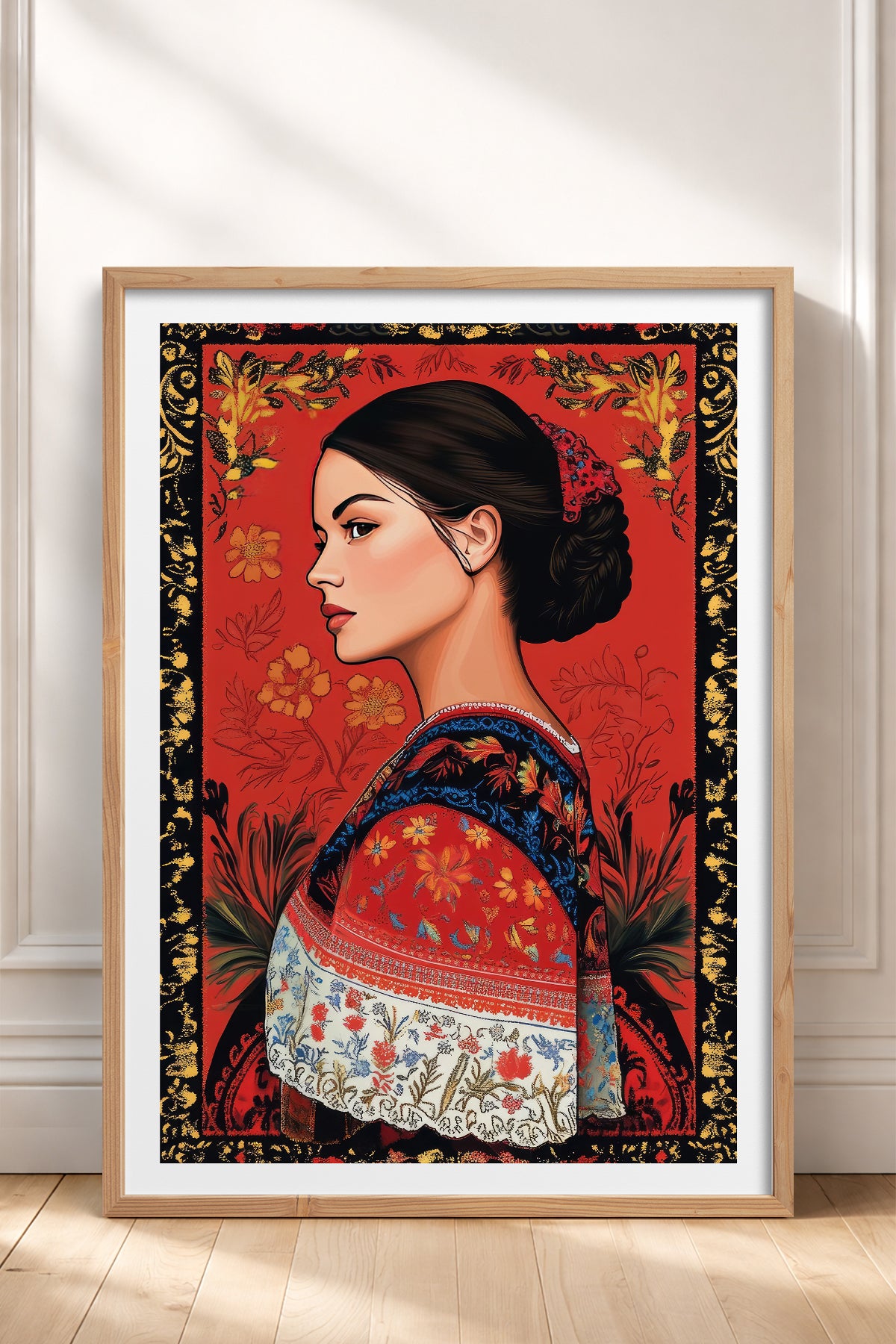 HOMEPACK Ahşap Çerçeveli Tablo Çerçeveli Poster Sanatsal Modern Duvar Dekoru TK-787