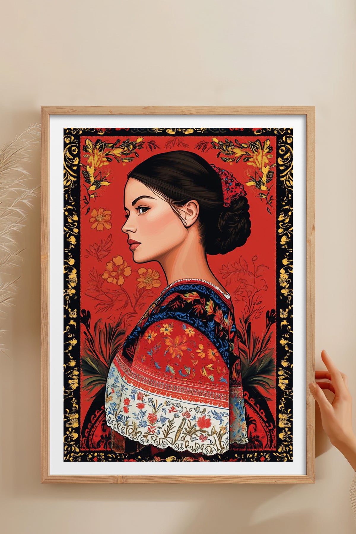HOMEPACK Ahşap Çerçeveli Tablo Çerçeveli Poster Sanatsal Modern Duvar Dekoru TK-787