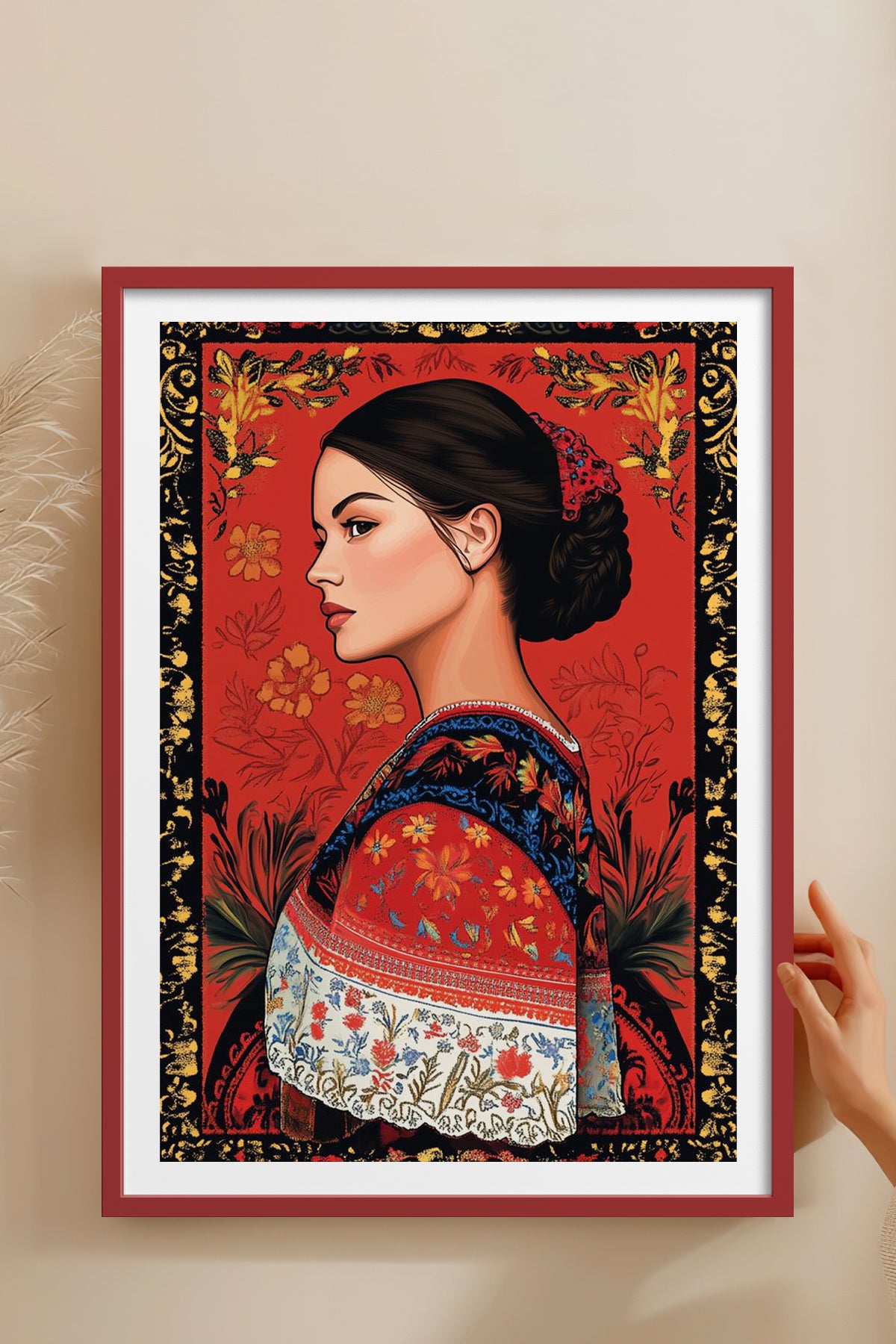 HOMEPACK Ahşap Çerçeveli Tablo Çerçeveli Poster Sanatsal Modern Duvar Dekoru TK-787