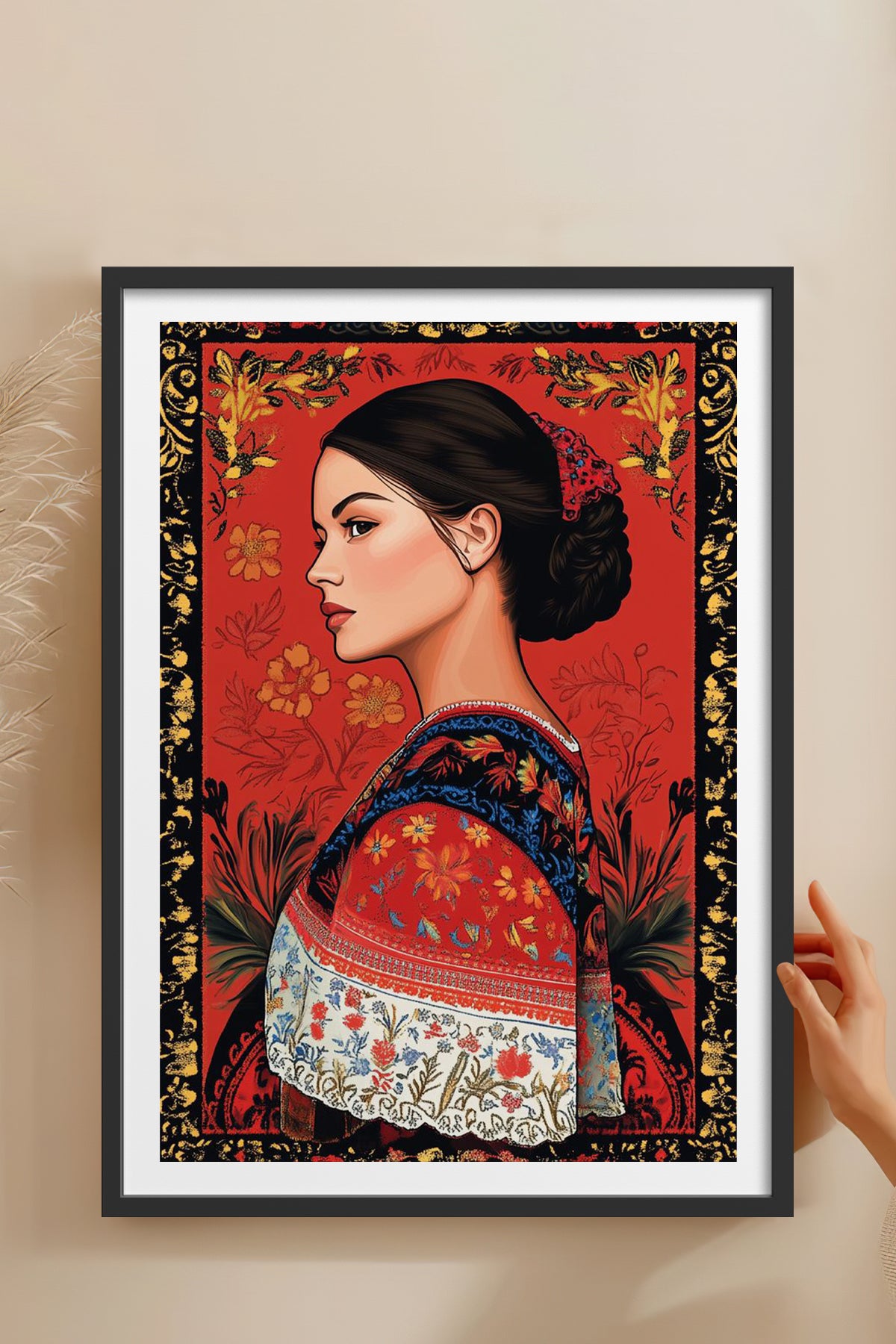 HOMEPACK Ahşap Çerçeveli Tablo Çerçeveli Poster Sanatsal Modern Duvar Dekoru TK-787