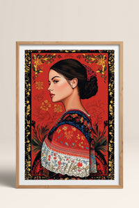 HOMEPACK Ahşap Çerçeveli Tablo Çerçeveli Poster Sanatsal Modern Duvar Dekoru TK-787