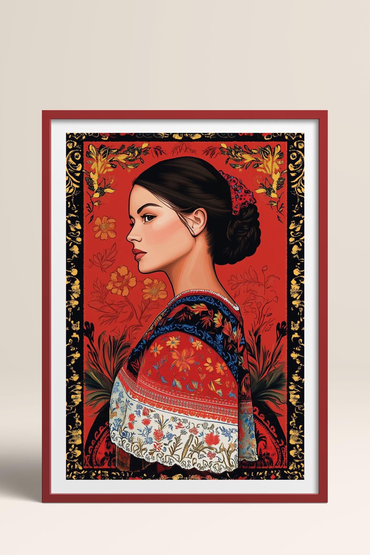 HOMEPACK Ahşap Çerçeveli Tablo Çerçeveli Poster Sanatsal Modern Duvar Dekoru TK-787