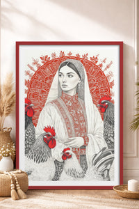 HOMEPACK Ahşap Çerçeveli Tablo Çerçeveli Poster Sanatsal Modern Duvar Dekoru TK-788