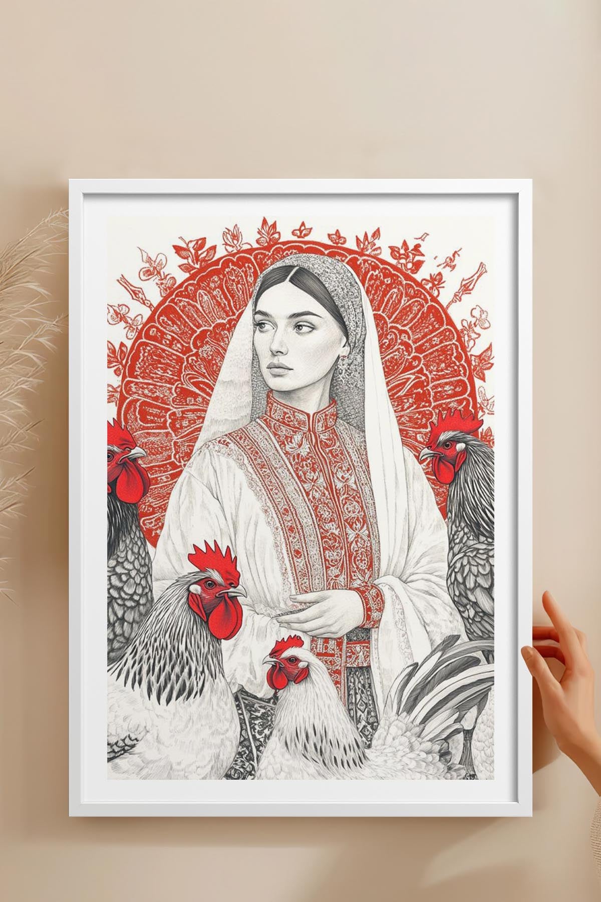 HOMEPACK Ahşap Çerçeveli Tablo Çerçeveli Poster Sanatsal Modern Duvar Dekoru TK-788