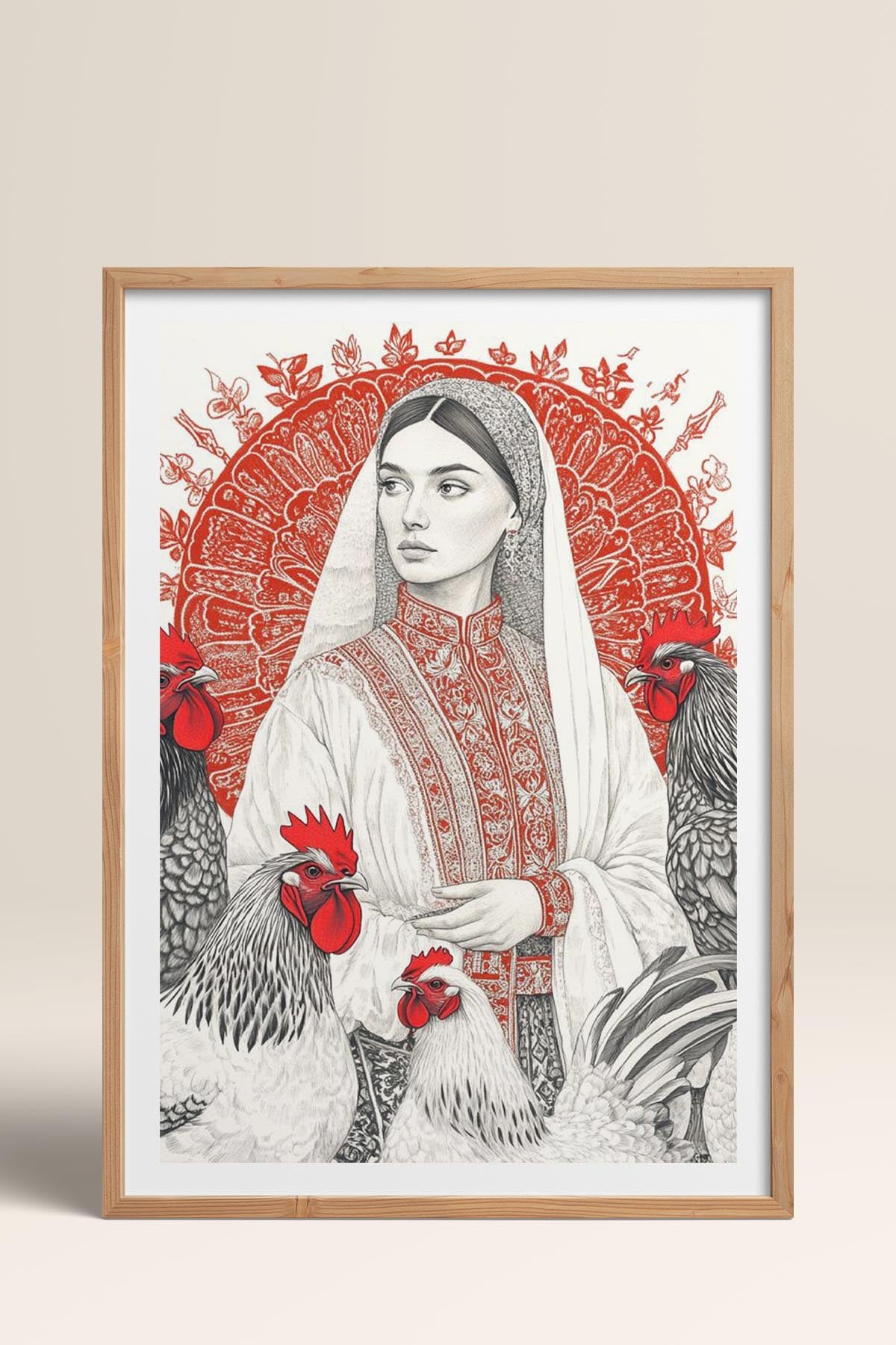 HOMEPACK Ahşap Çerçeveli Tablo Çerçeveli Poster Sanatsal Modern Duvar Dekoru TK-788