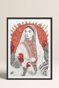 HOMEPACK Ahşap Çerçeveli Tablo Çerçeveli Poster Sanatsal Modern Duvar Dekoru TK-788