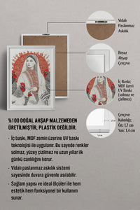 HOMEPACK Ahşap Çerçeveli Tablo Çerçeveli Poster Sanatsal Modern Duvar Dekoru TK-788