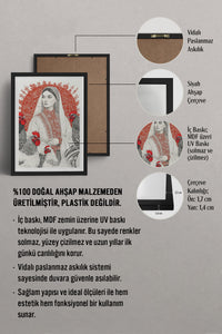 HOMEPACK Ahşap Çerçeveli Tablo Çerçeveli Poster Sanatsal Modern Duvar Dekoru TK-788