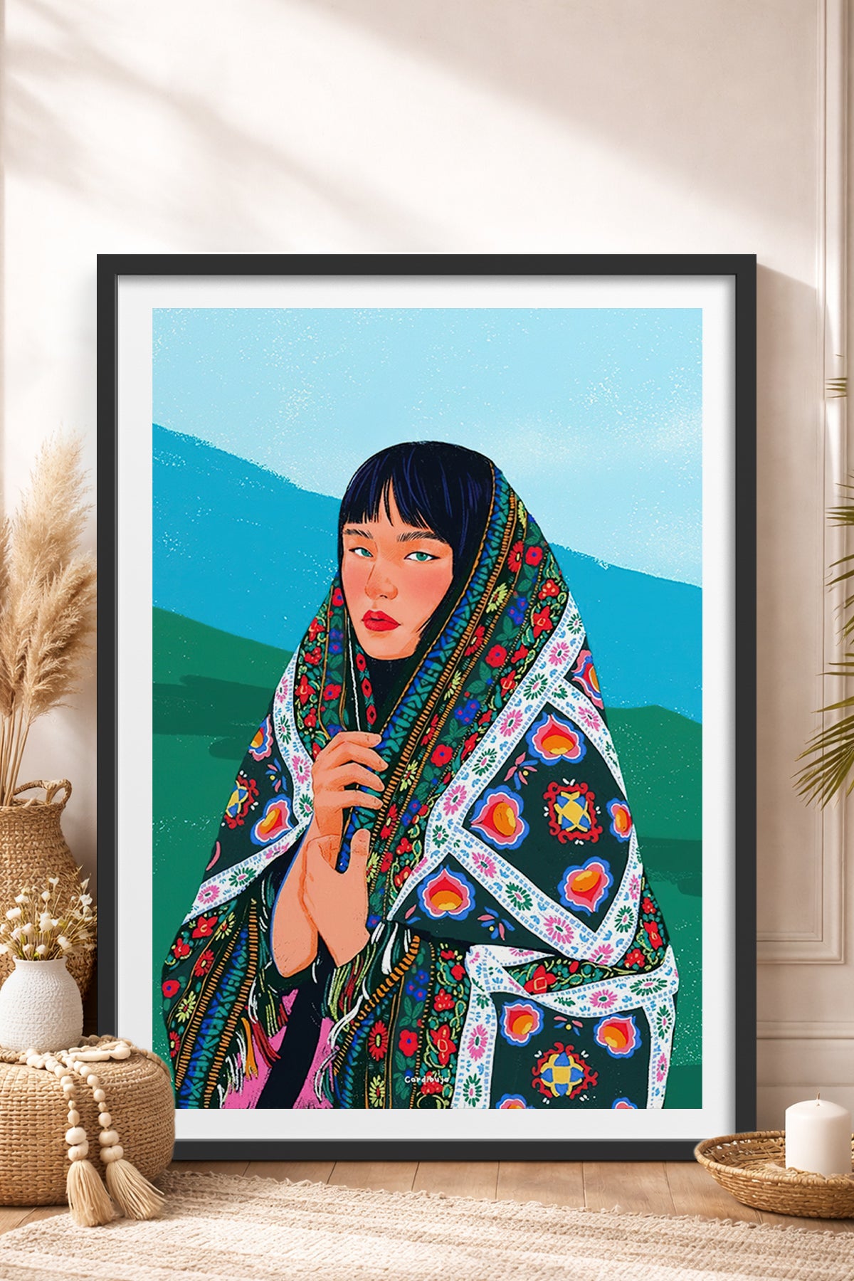 HOMEPACK Ahşap Çerçeveli Tablo Çerçeveli Poster Sanatsal Modern Duvar Dekoru TK-790