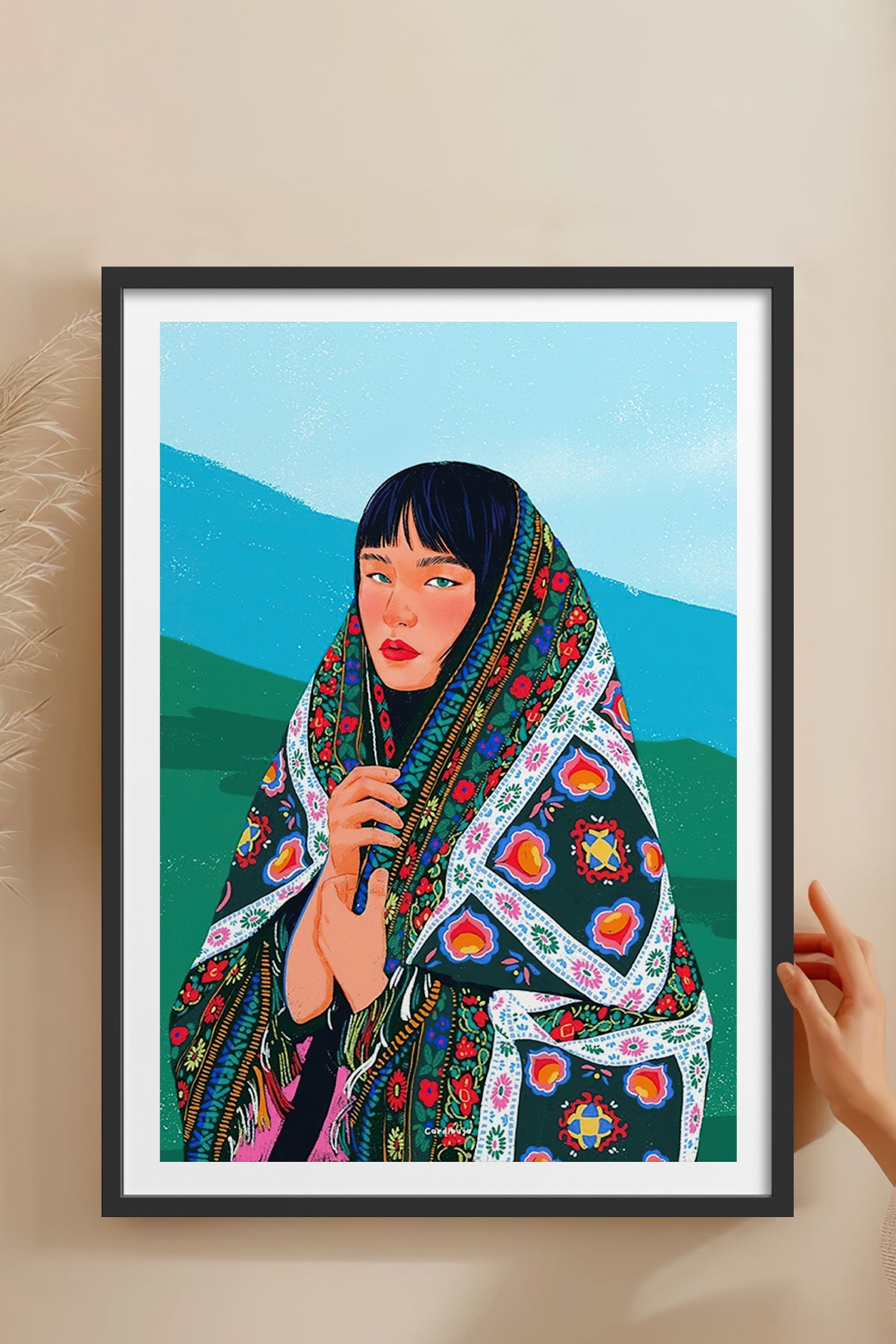 HOMEPACK Ahşap Çerçeveli Tablo Çerçeveli Poster Sanatsal Modern Duvar Dekoru TK-790