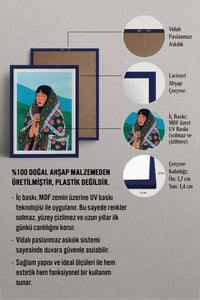 HOMEPACK Ahşap Çerçeveli Tablo Çerçeveli Poster Sanatsal Modern Duvar Dekoru TK-790