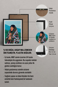 HOMEPACK Ahşap Çerçeveli Tablo Çerçeveli Poster Sanatsal Modern Duvar Dekoru TK-790