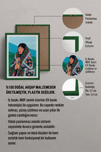 HOMEPACK Ahşap Çerçeveli Tablo Çerçeveli Poster Sanatsal Modern Duvar Dekoru TK-790