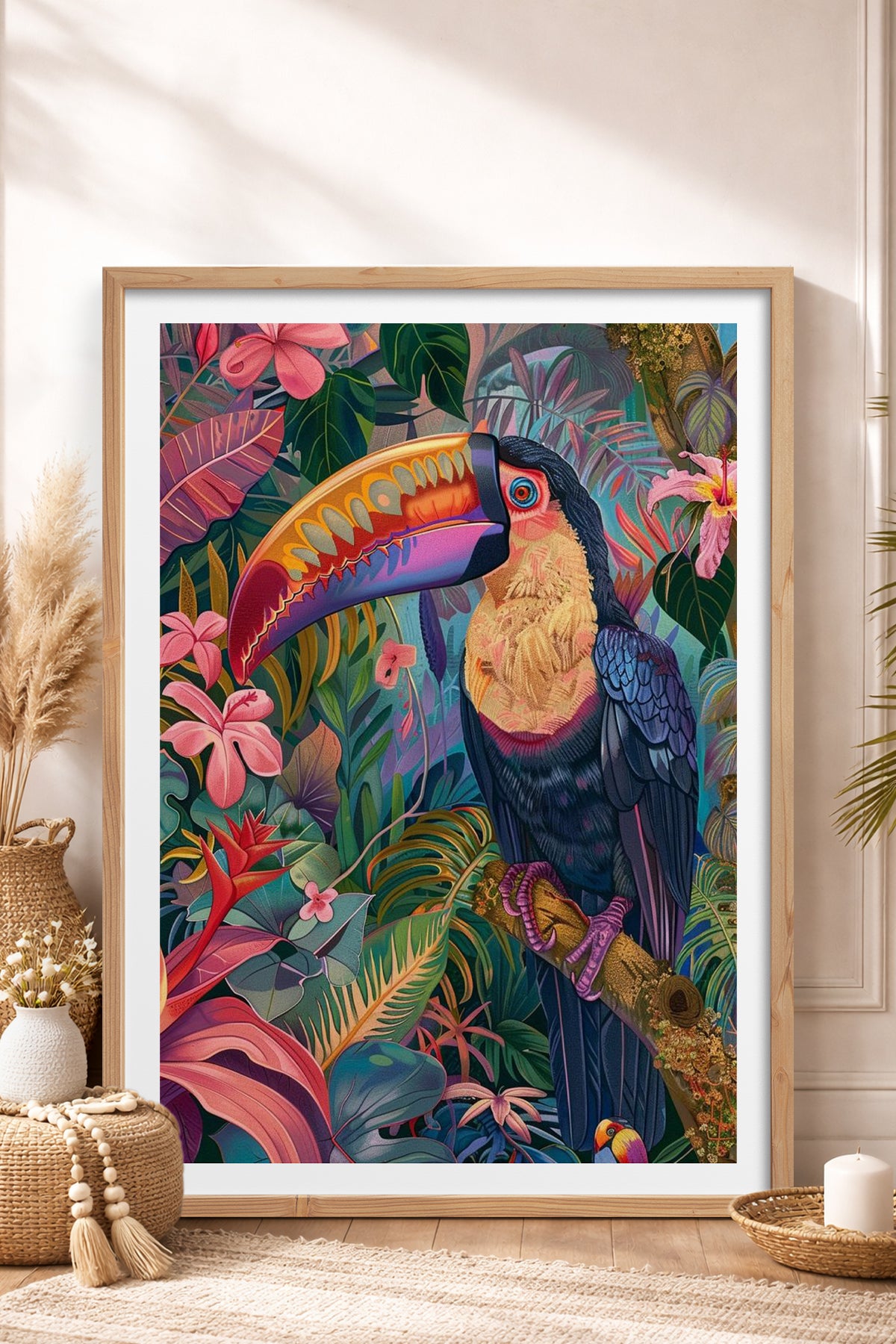 HOMEPACK Ahşap Çerçeveli Tablo Çerçeveli Poster Sanatsal Modern Duvar Dekoru TK-803