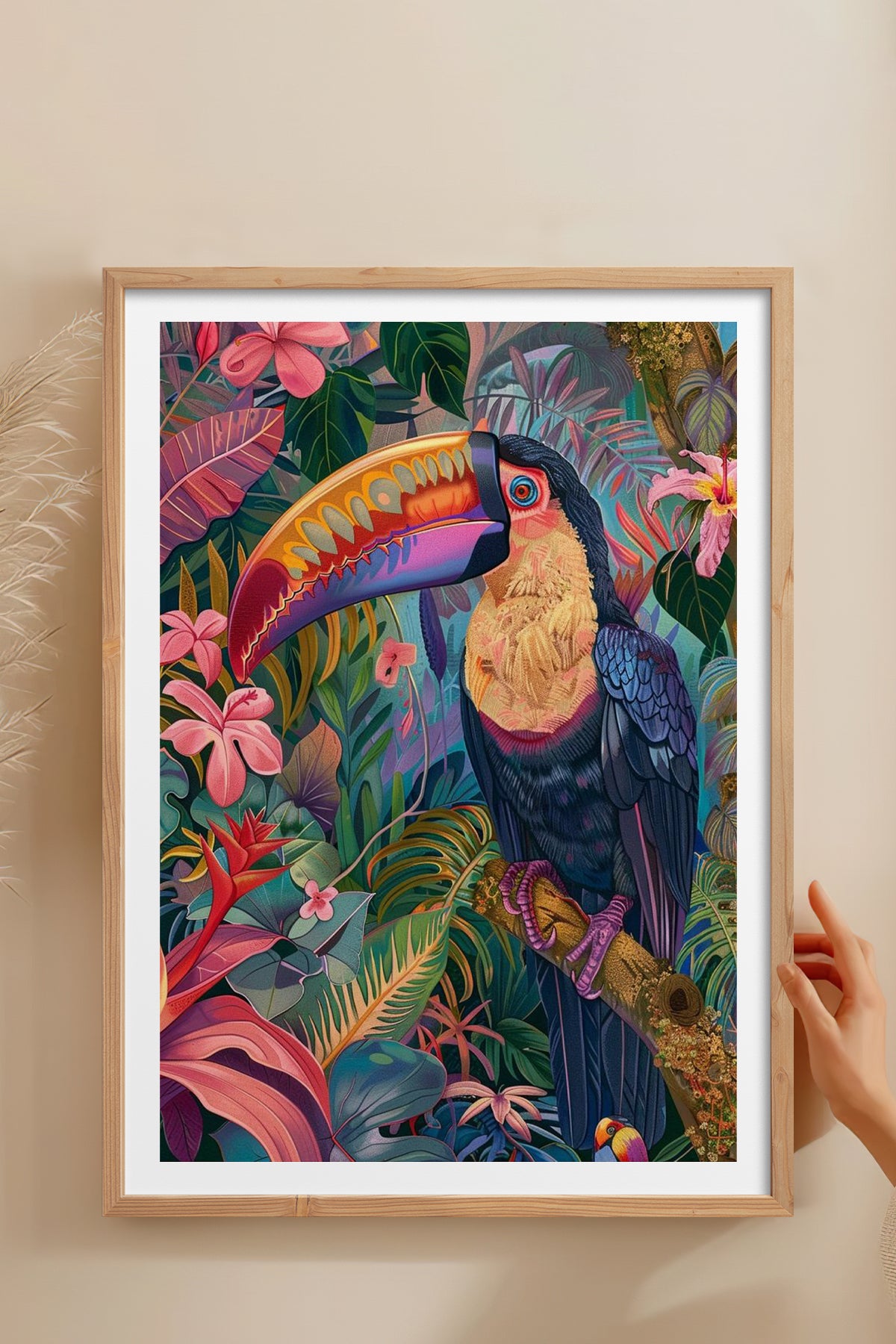 HOMEPACK Ahşap Çerçeveli Tablo Çerçeveli Poster Sanatsal Modern Duvar Dekoru TK-803