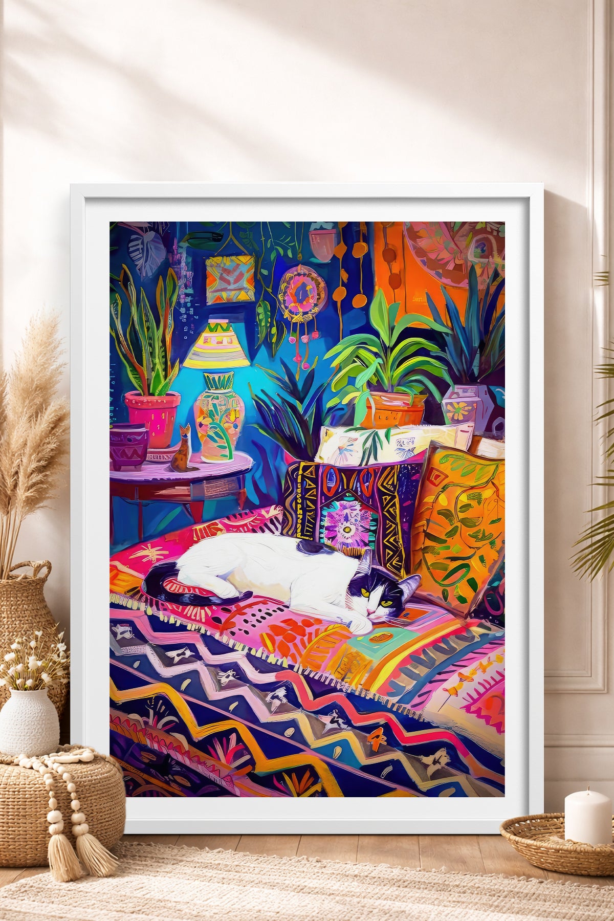 HOMEPACK Ahşap Çerçeveli Tablo Çerçeveli Poster Sanatsal Modern Duvar Dekoru TK-804