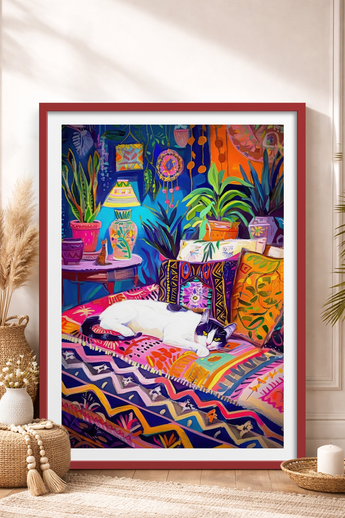 HOMEPACK Ahşap Çerçeveli Tablo Çerçeveli Poster Sanatsal Modern Duvar Dekoru TK-804