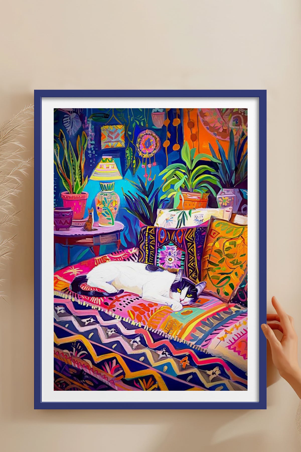 HOMEPACK Ahşap Çerçeveli Tablo Çerçeveli Poster Sanatsal Modern Duvar Dekoru TK-804