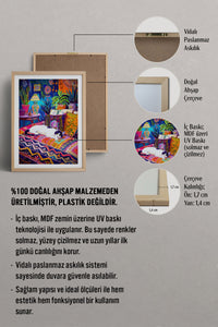 HOMEPACK Ahşap Çerçeveli Tablo Çerçeveli Poster Sanatsal Modern Duvar Dekoru TK-804