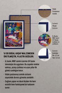 HOMEPACK Ahşap Çerçeveli Tablo Çerçeveli Poster Sanatsal Modern Duvar Dekoru TK-804