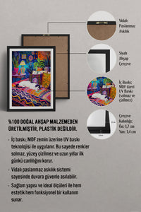 HOMEPACK Ahşap Çerçeveli Tablo Çerçeveli Poster Sanatsal Modern Duvar Dekoru TK-804