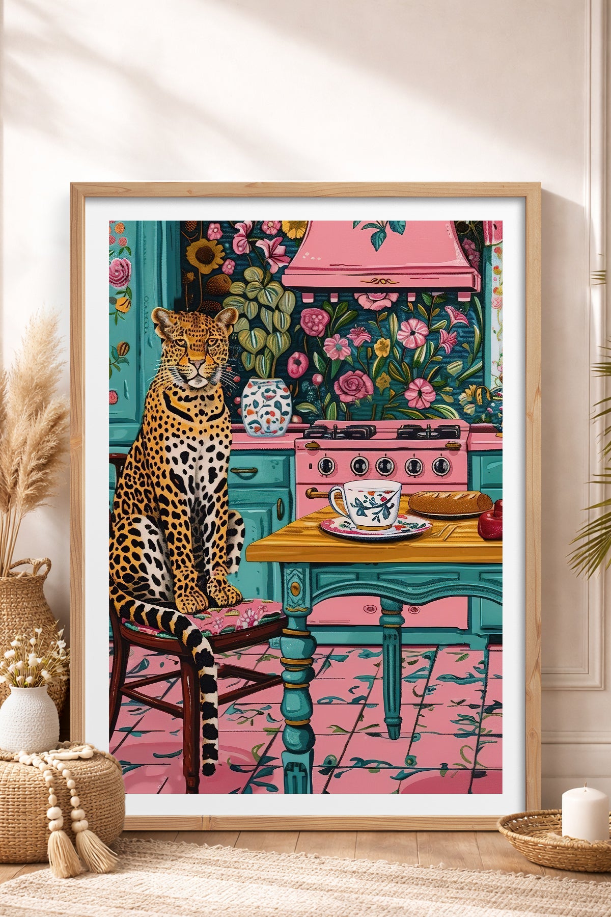 HOMEPACK Ahşap Çerçeveli Tablo Çerçeveli Poster Sanatsal Modern Duvar Dekoru TK-805