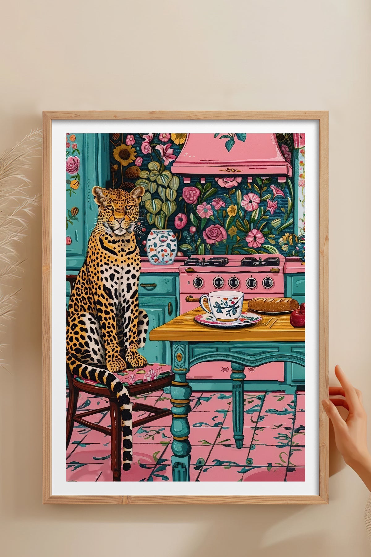 HOMEPACK Ahşap Çerçeveli Tablo Çerçeveli Poster Sanatsal Modern Duvar Dekoru TK-805