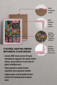 HOMEPACK Ahşap Çerçeveli Tablo Çerçeveli Poster Sanatsal Modern Duvar Dekoru TK-805