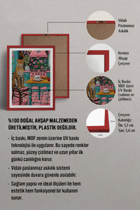 HOMEPACK Ahşap Çerçeveli Tablo Çerçeveli Poster Sanatsal Modern Duvar Dekoru TK-805