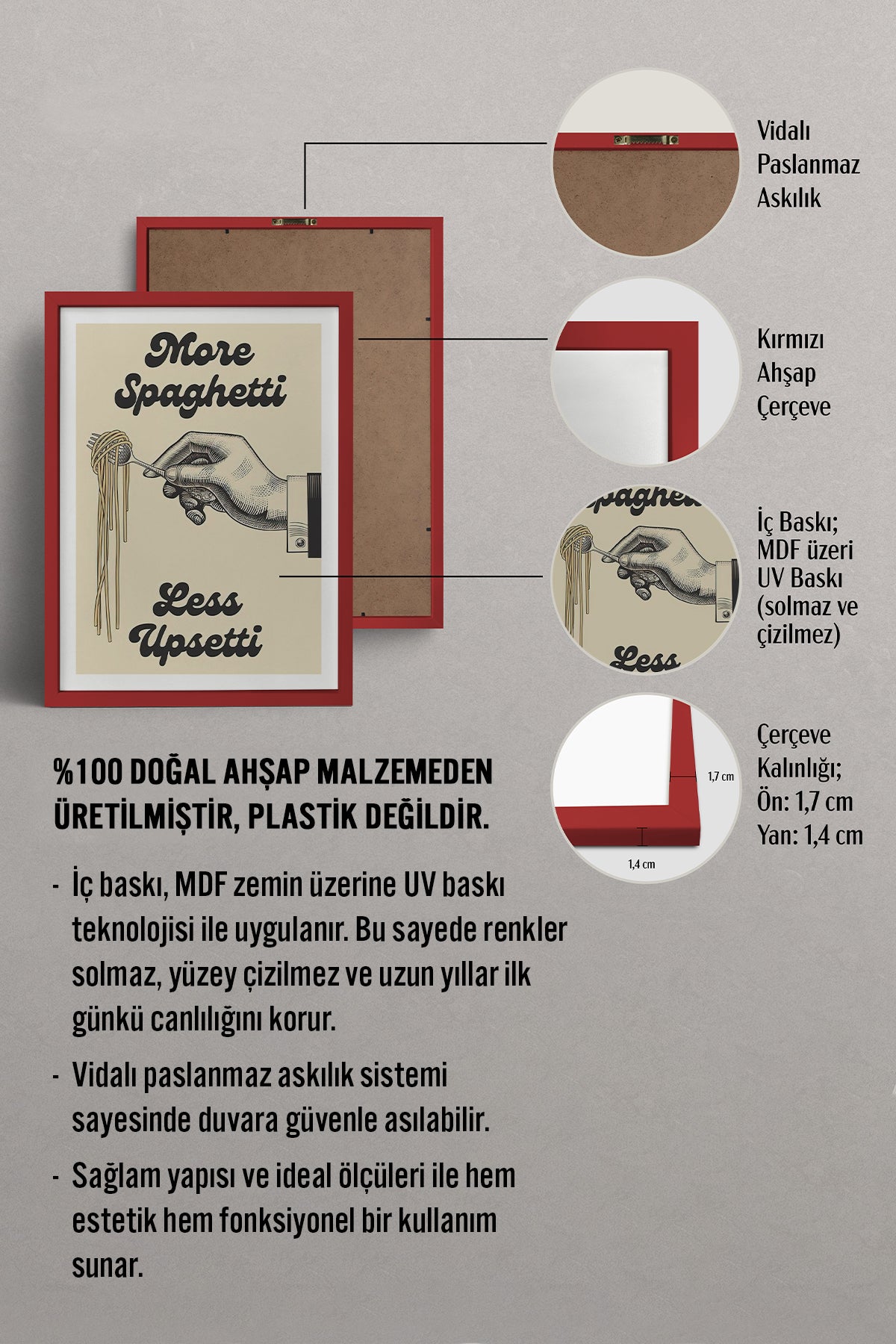 HOMEPACK Ahşap Çerçeveli Tablo Çerçeveli Poster Sanatsal Modern Duvar Dekoru TK-810