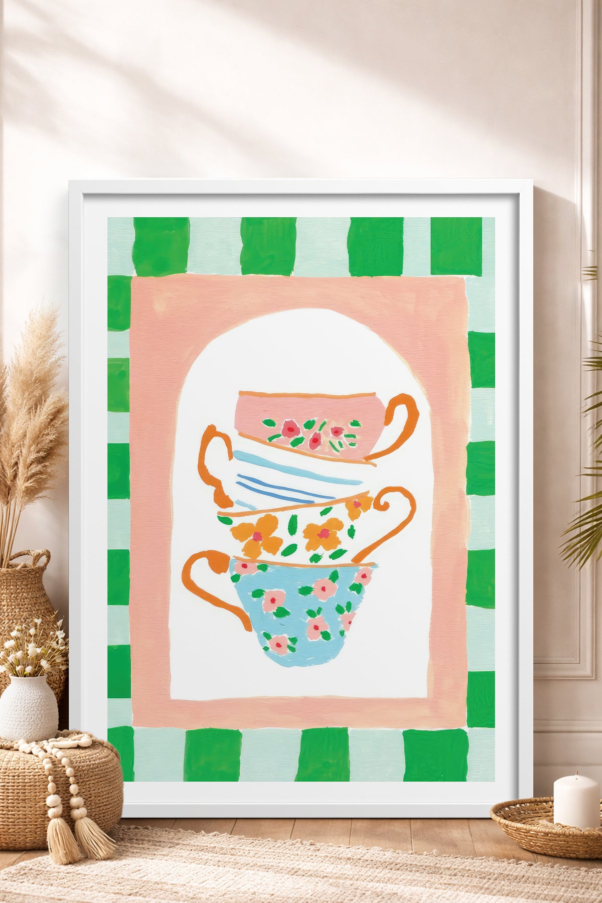 HOMEPACK Ahşap Çerçeveli Tablo Çerçeveli Poster Sanatsal Modern Duvar Dekoru TK-815