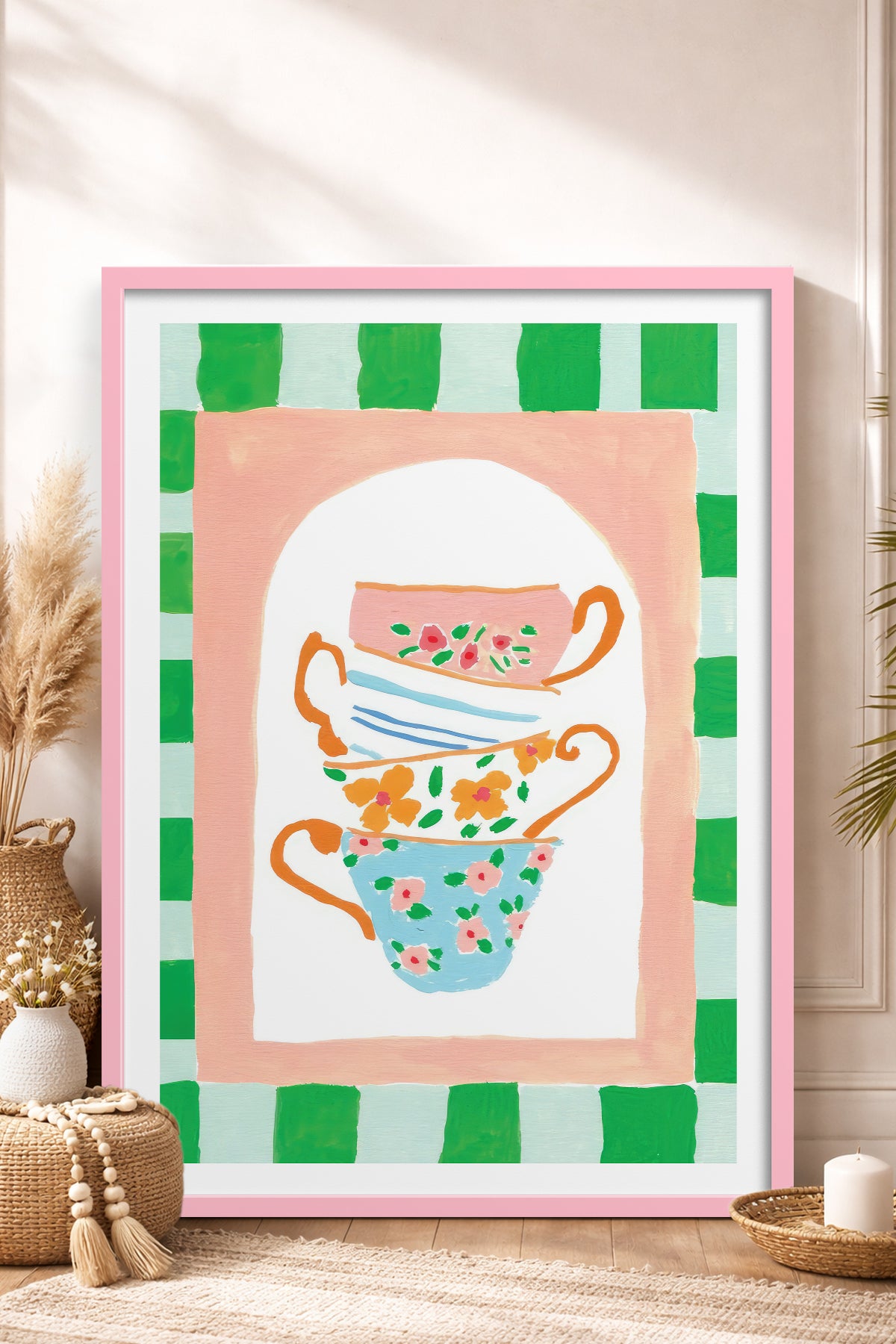 HOMEPACK Ahşap Çerçeveli Tablo Çerçeveli Poster Sanatsal Modern Duvar Dekoru TK-815