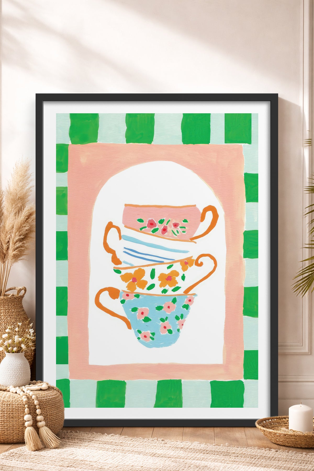 HOMEPACK Ahşap Çerçeveli Tablo Çerçeveli Poster Sanatsal Modern Duvar Dekoru TK-815