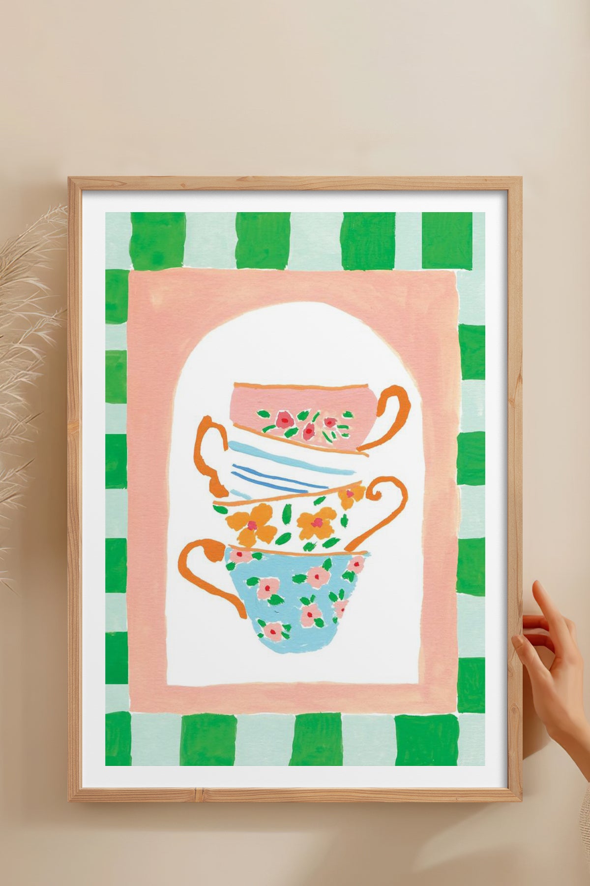 HOMEPACK Ahşap Çerçeveli Tablo Çerçeveli Poster Sanatsal Modern Duvar Dekoru TK-815
