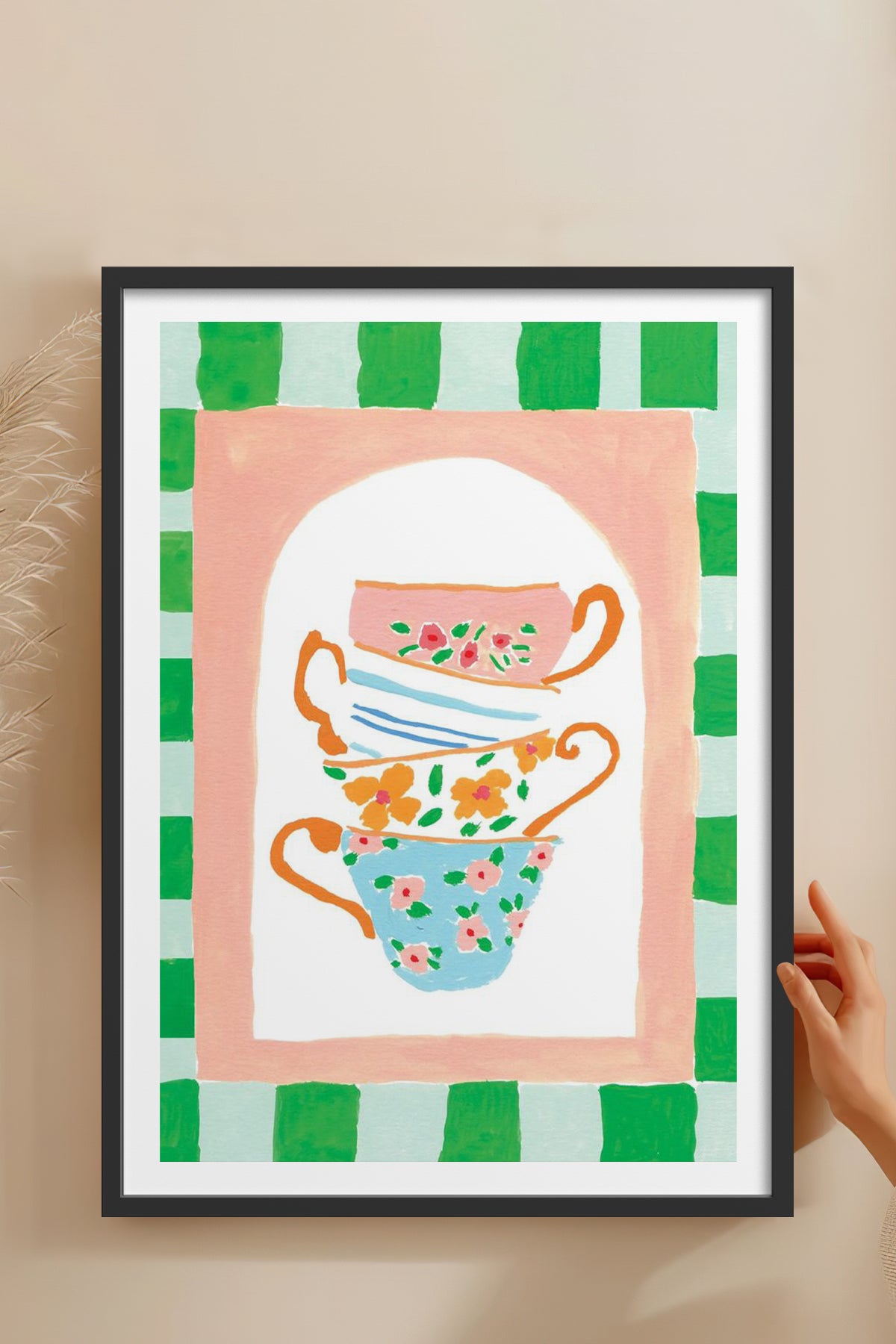 HOMEPACK Ahşap Çerçeveli Tablo Çerçeveli Poster Sanatsal Modern Duvar Dekoru TK-815