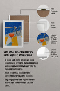 HOMEPACK Ahşap Çerçeveli Tablo Çerçeveli Poster Sanatsal Modern Duvar Dekoru TK-817