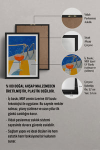 HOMEPACK Ahşap Çerçeveli Tablo Çerçeveli Poster Sanatsal Modern Duvar Dekoru TK-817