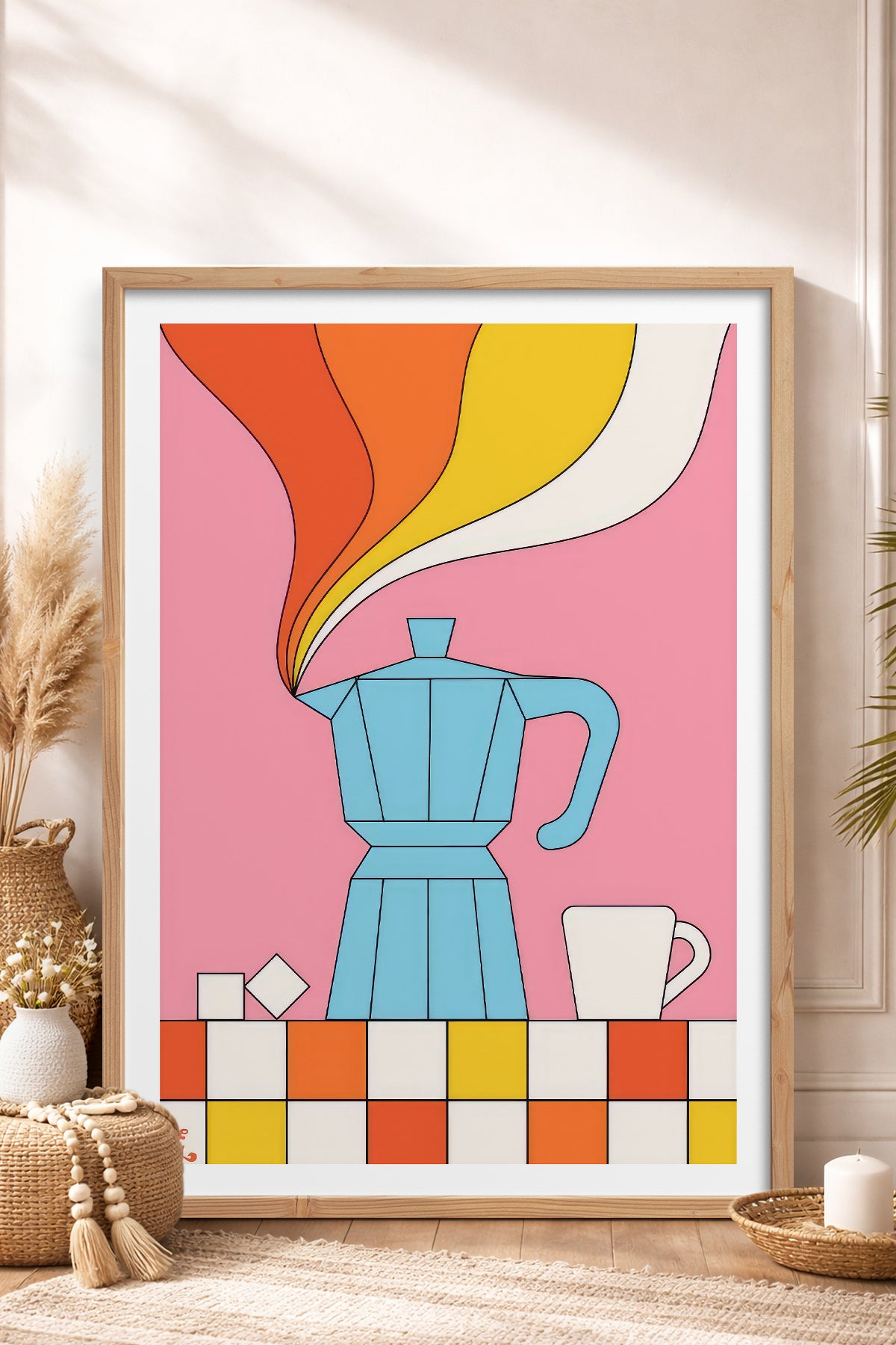 HOMEPACK Ahşap Çerçeveli Tablo Çerçeveli Poster Sanatsal Modern Duvar Dekoru TK-819