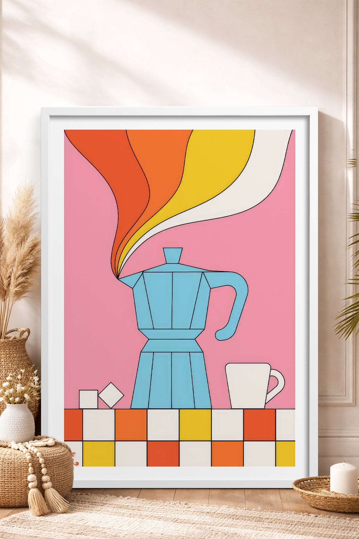 HOMEPACK Ahşap Çerçeveli Tablo Çerçeveli Poster Sanatsal Modern Duvar Dekoru TK-819