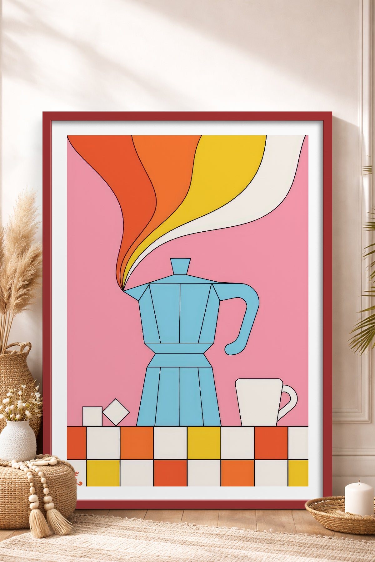 HOMEPACK Ahşap Çerçeveli Tablo Çerçeveli Poster Sanatsal Modern Duvar Dekoru TK-819
