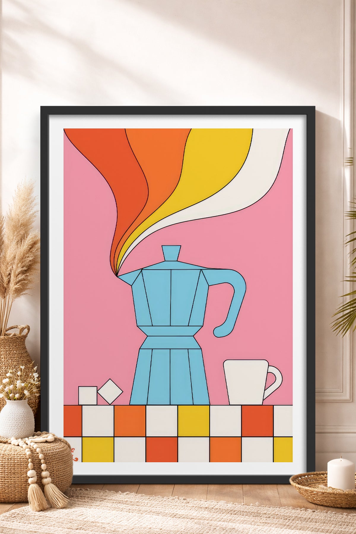 HOMEPACK Ahşap Çerçeveli Tablo Çerçeveli Poster Sanatsal Modern Duvar Dekoru TK-819