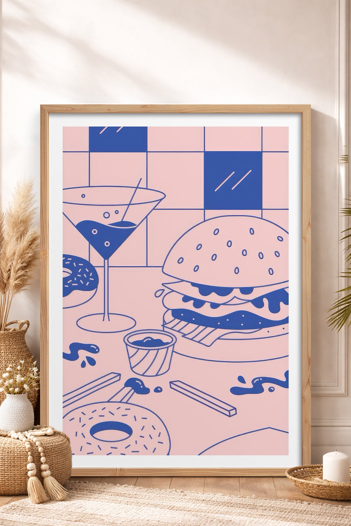 HOMEPACK Ahşap Çerçeveli Tablo Çerçeveli Poster Sanatsal Modern Duvar Dekoru TK-820