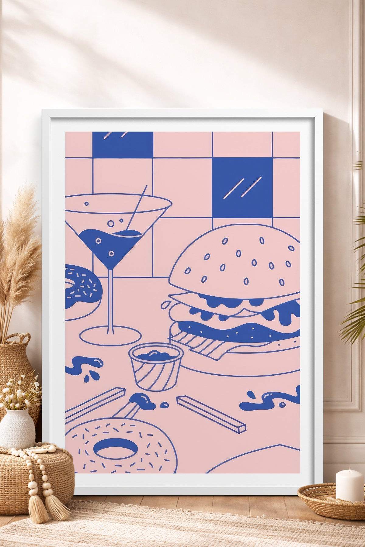 HOMEPACK Ahşap Çerçeveli Tablo Çerçeveli Poster Sanatsal Modern Duvar Dekoru TK-820
