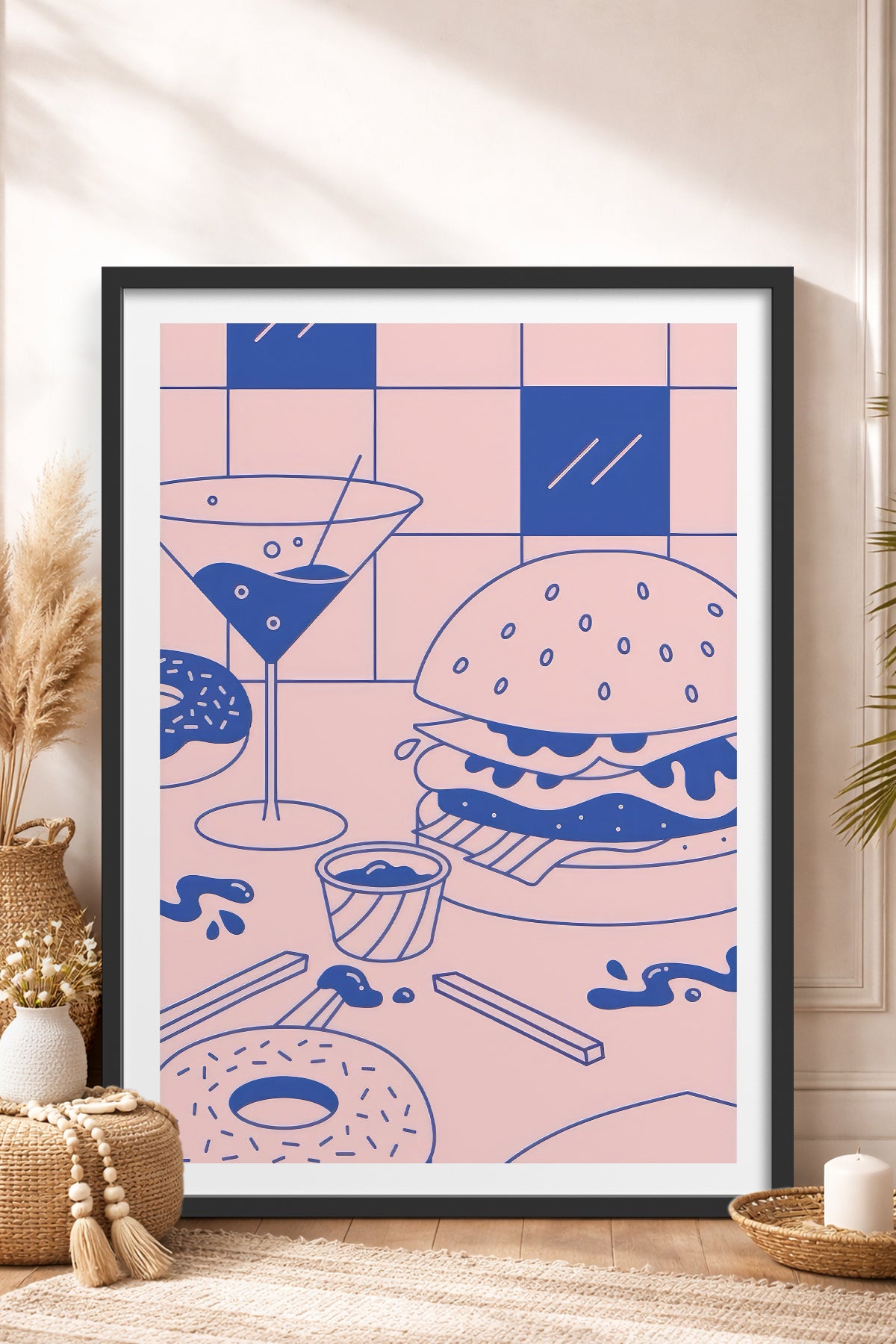 HOMEPACK Ahşap Çerçeveli Tablo Çerçeveli Poster Sanatsal Modern Duvar Dekoru TK-820